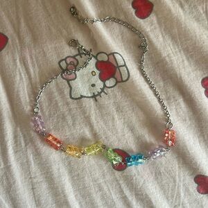 Choker Length Silver Gummy Bear Necklace